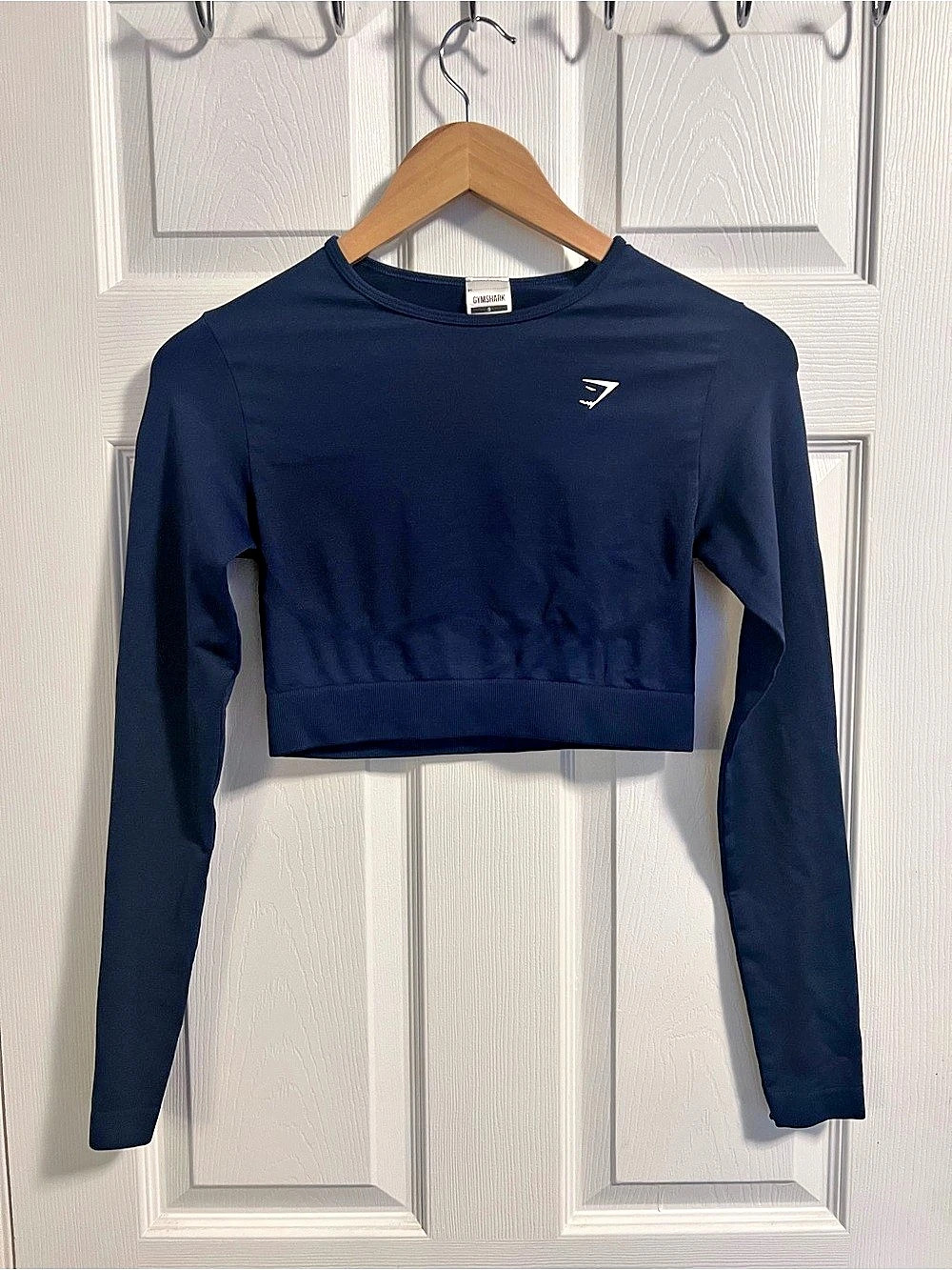 Gymshark Everyday Seamless Long Sleeve Crop Top Blue Small